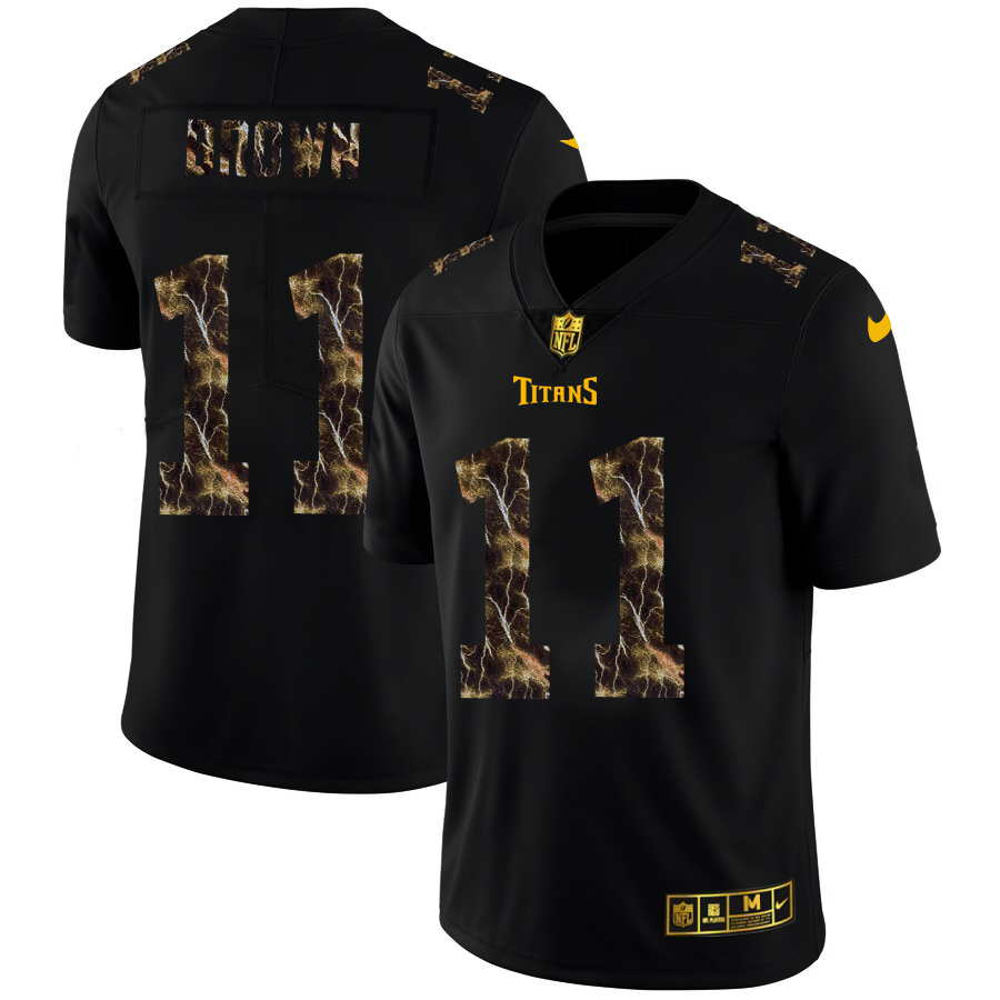 2020 Tennessee Titans #11 A.J. Brown Men Black Nike Flocked Lightning Vapor Limited NFL Jersey->pittsburgh steelers->NFL Jersey